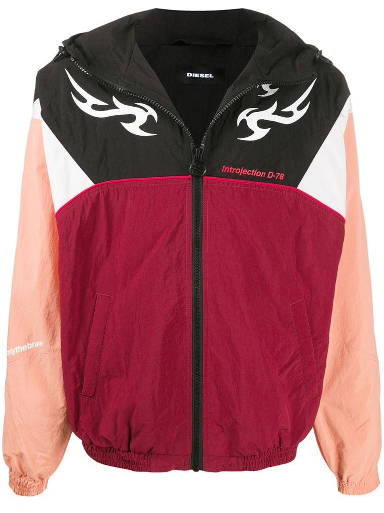 J-ETHAN hooded colour-block jacket