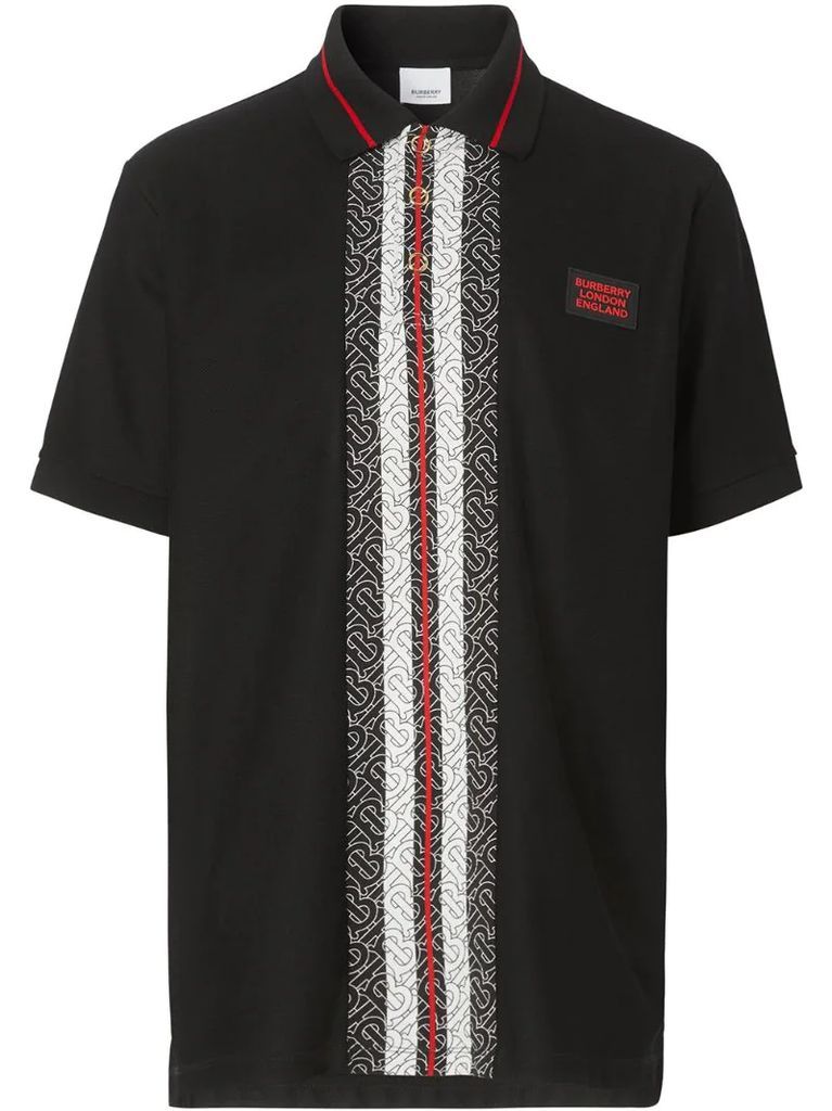 monogram stripe polo shirt