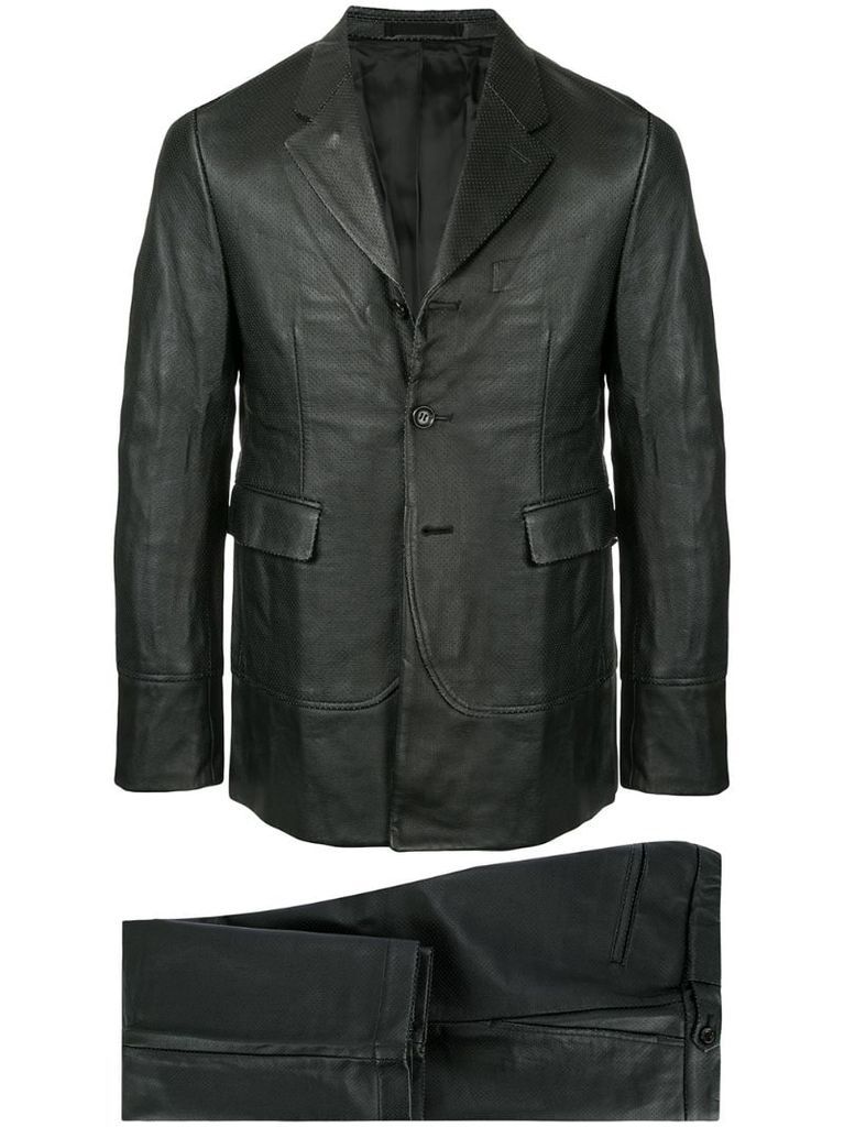 leather effect two-piece suit