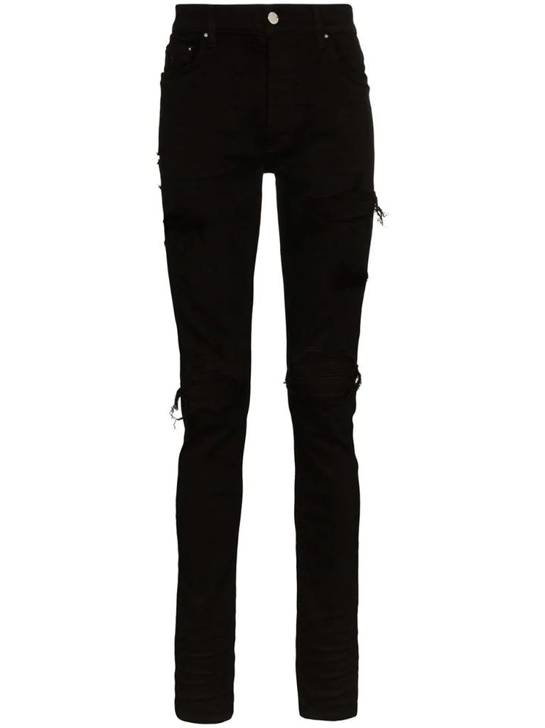 MX1 suede patch skinny jeans