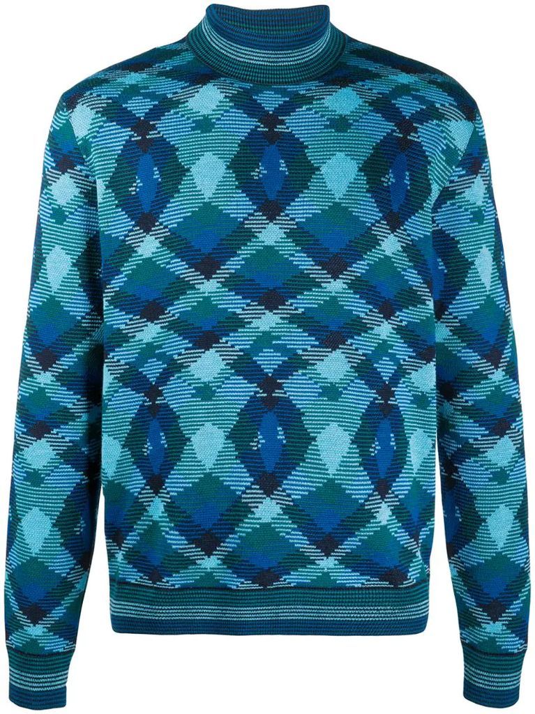 geometric wool knit jumper