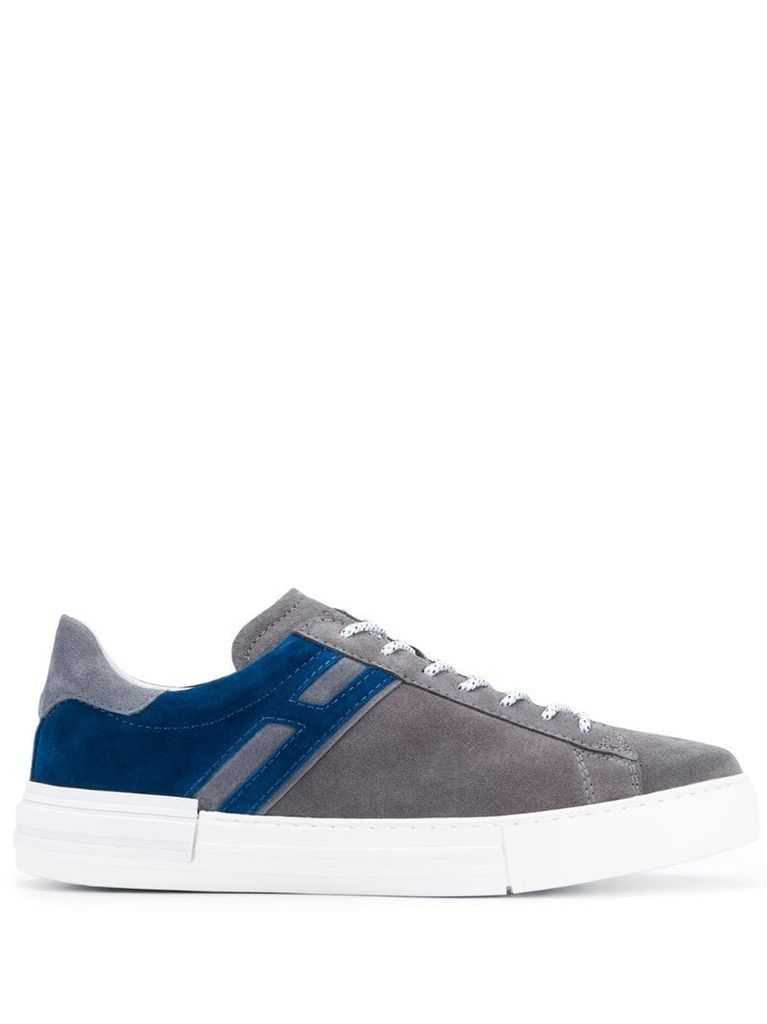 colour block suede sneakers