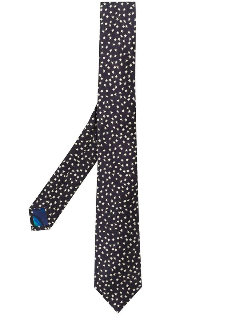 star embroidered tie