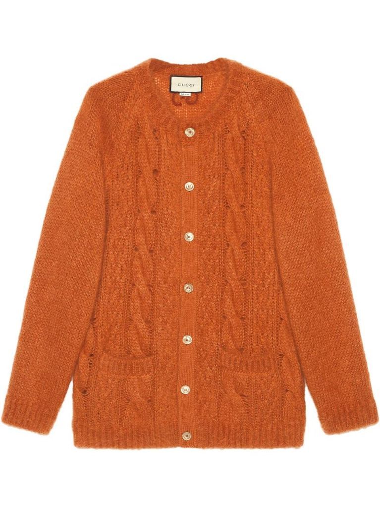 GG cable-knit cardigan