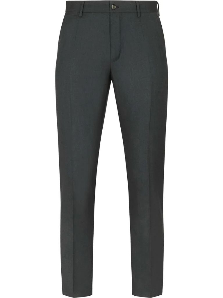 wool-silk blend tailored trousers