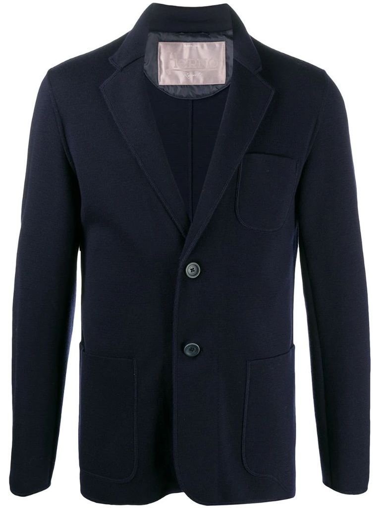 single-breasted knitted blazer