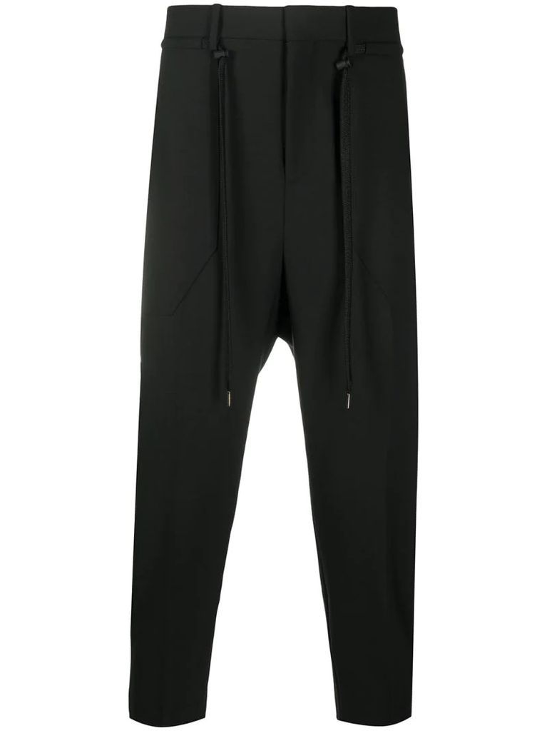 cropped drawstring trousers