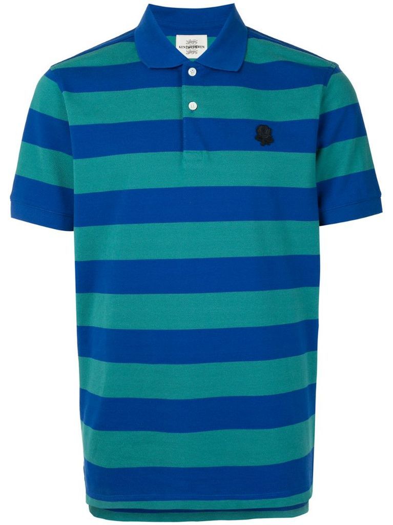 striped flower-patch polo shirt