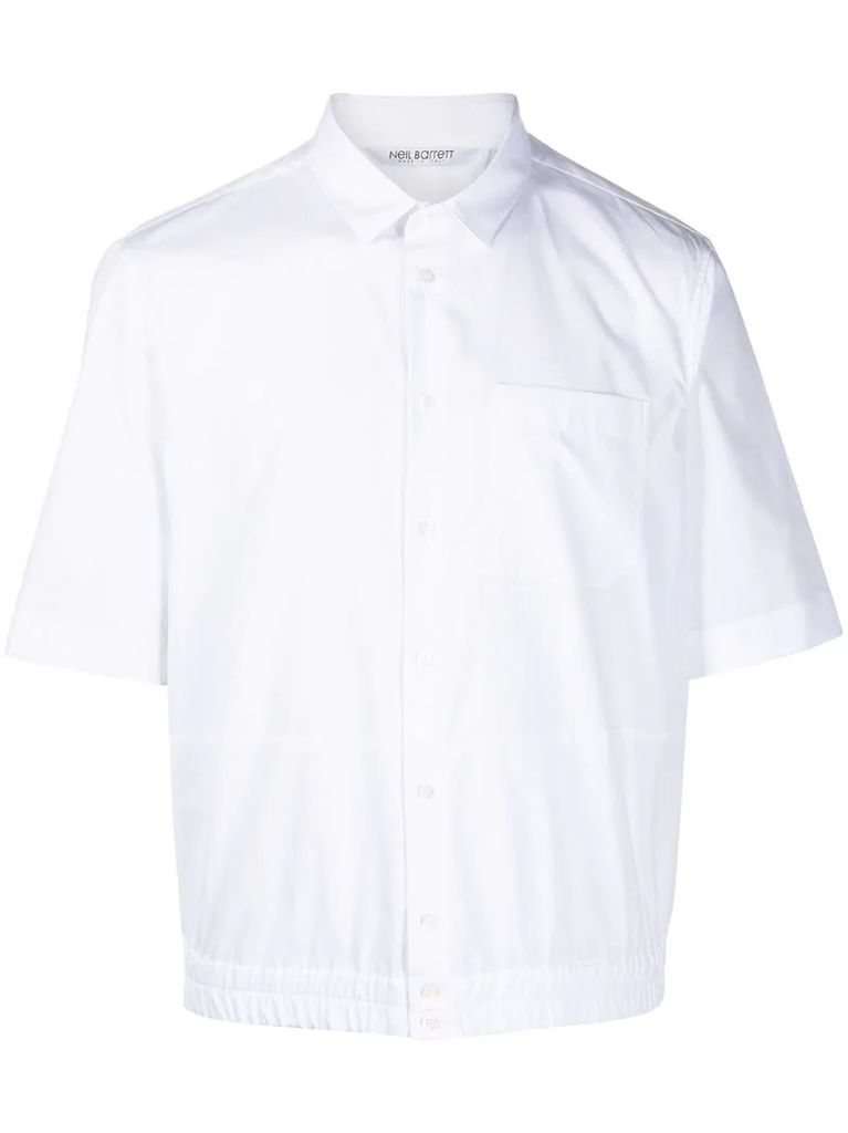 elasticated-hem cotton shirt