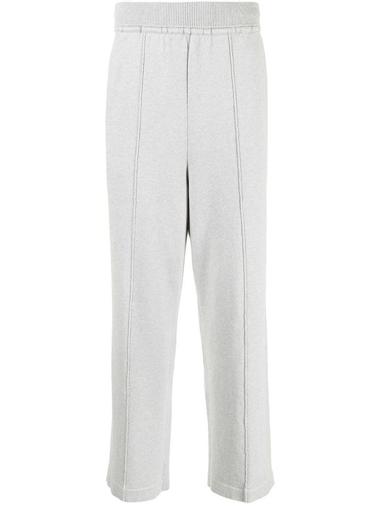 elasticated-waist cotton-silk trousers