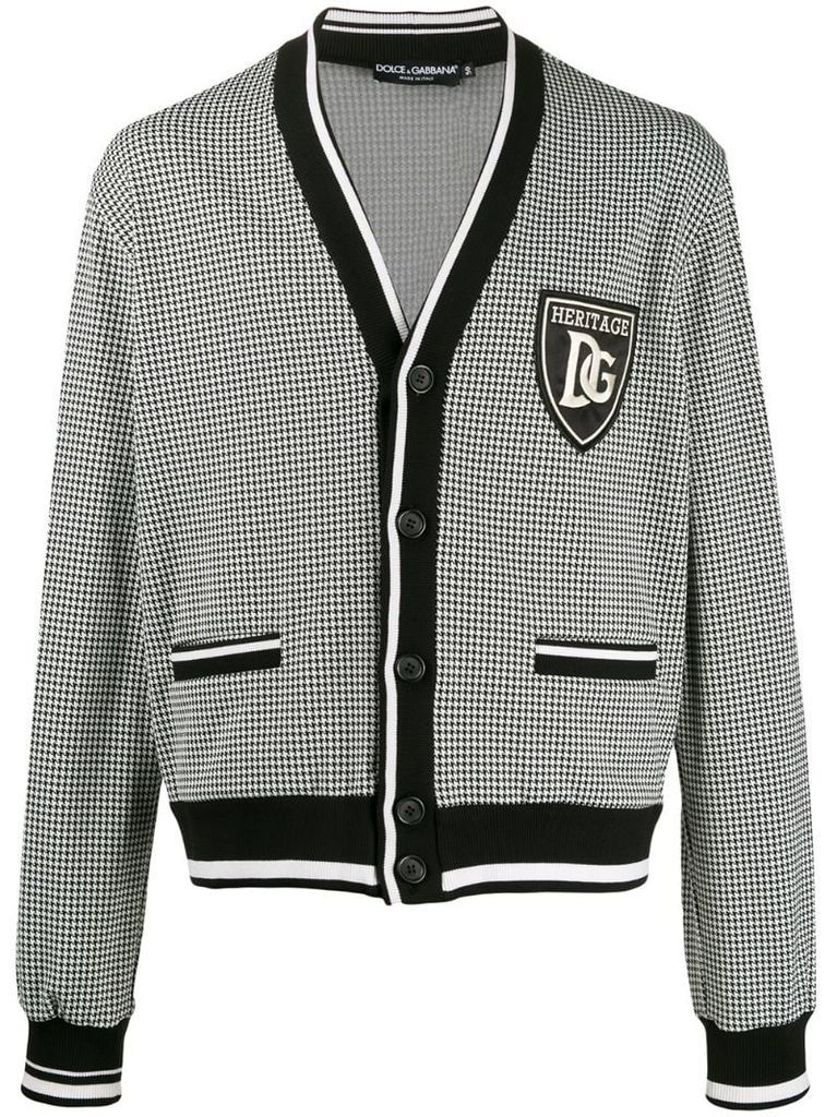 houndstooth DG patch cardigan