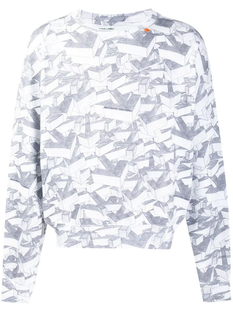 all-over arrow print sweatshirt