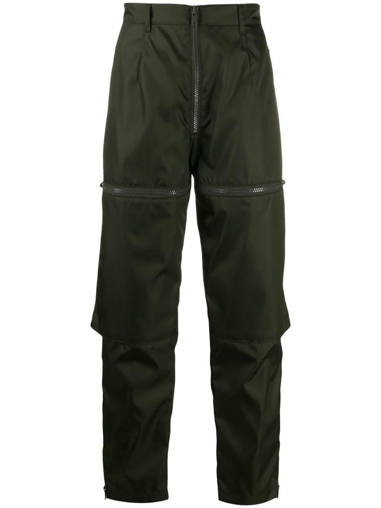 technical zipped trousers