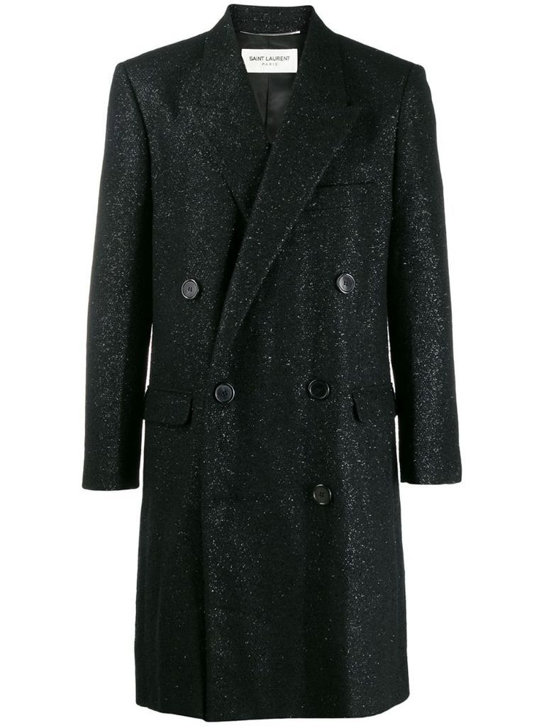 spangled tweed overcoat