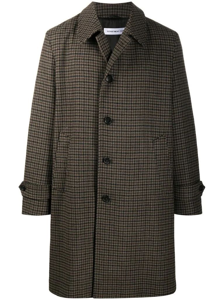 single-breasted plaid check coat