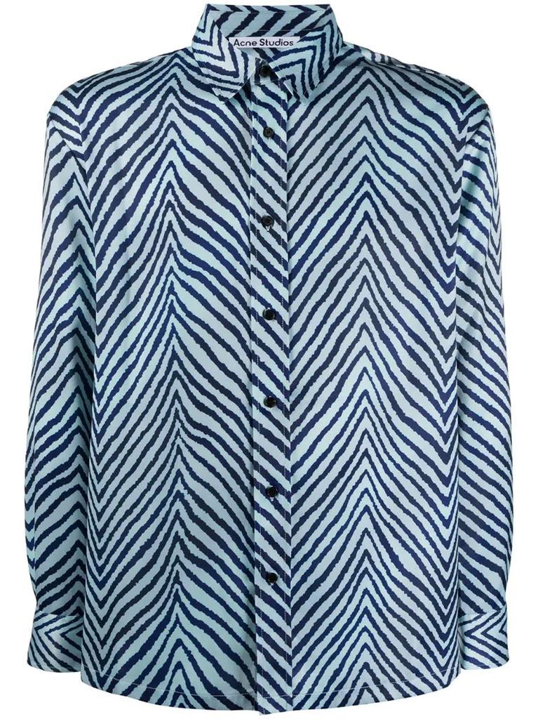chevron-stripe long-sleeve shirt