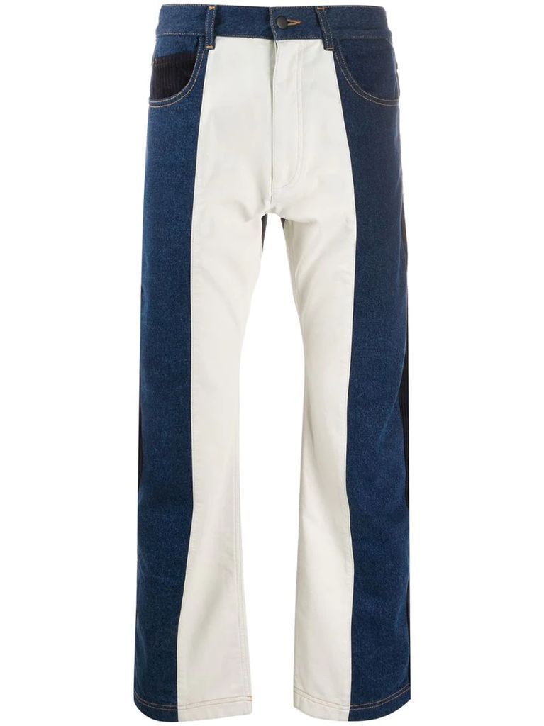 panelled wide-leg jeans