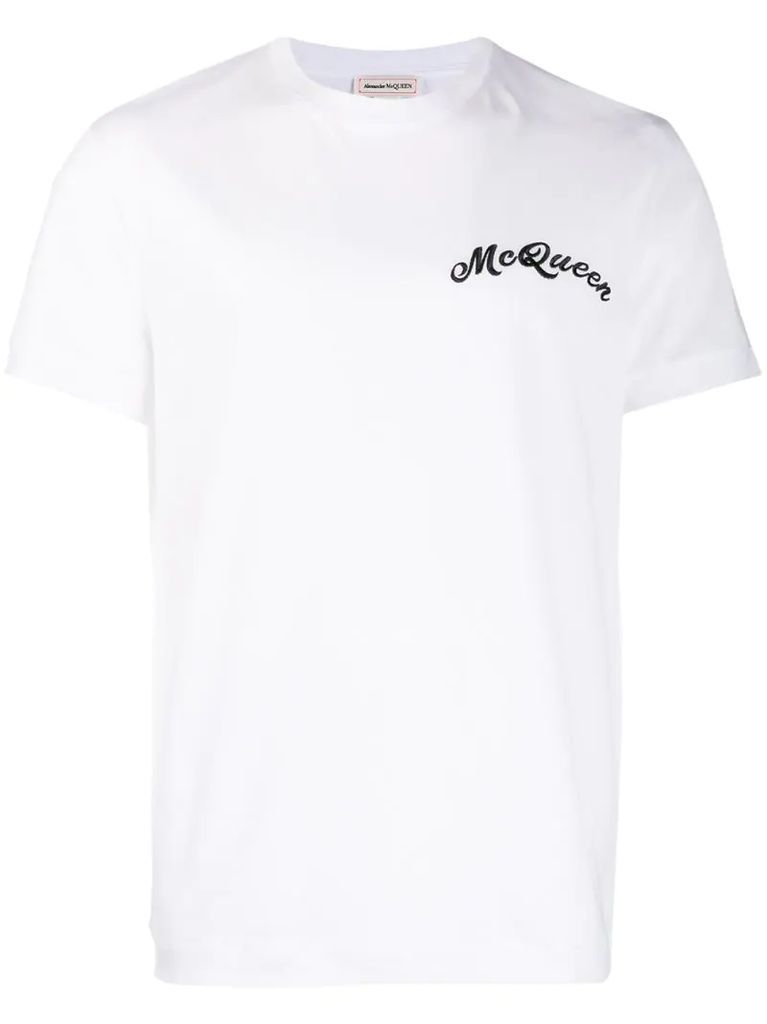 contrast embroidered logo T-shirt