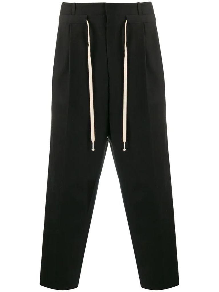 drawstring tailored trousers