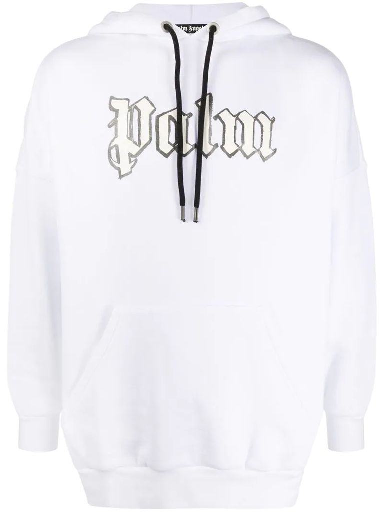 logo print hoodie