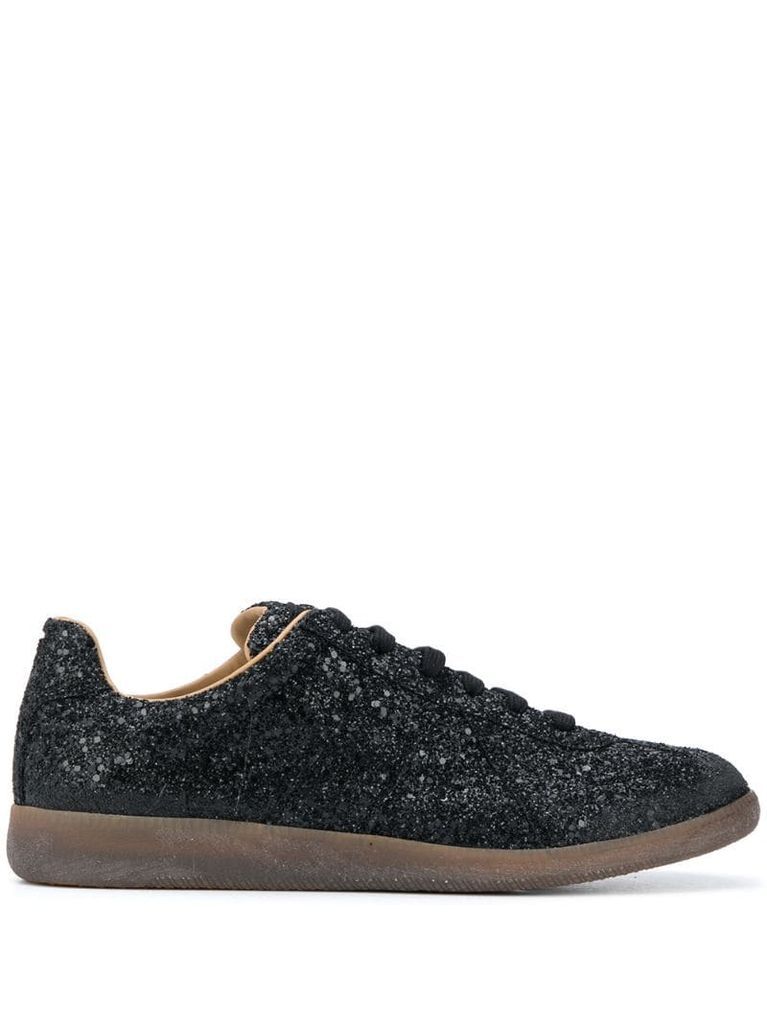 glitter low-top sneakers