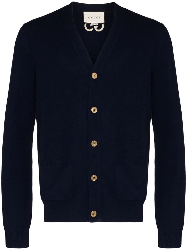 GG-embroidered cashmere cardigan