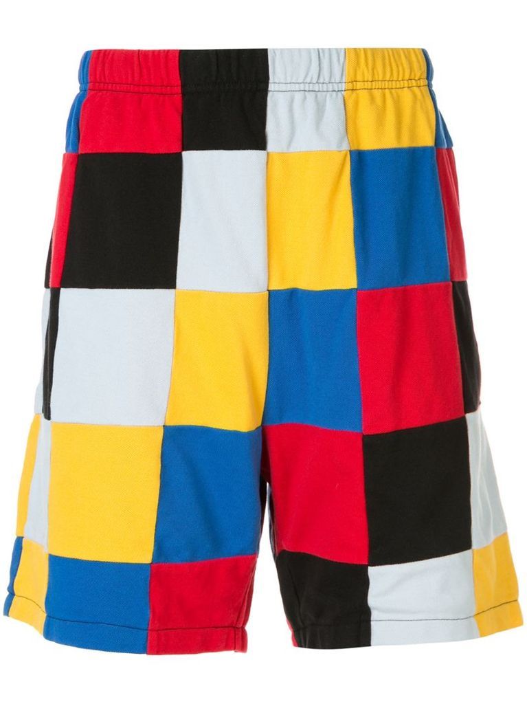 patchwork pique shorts
