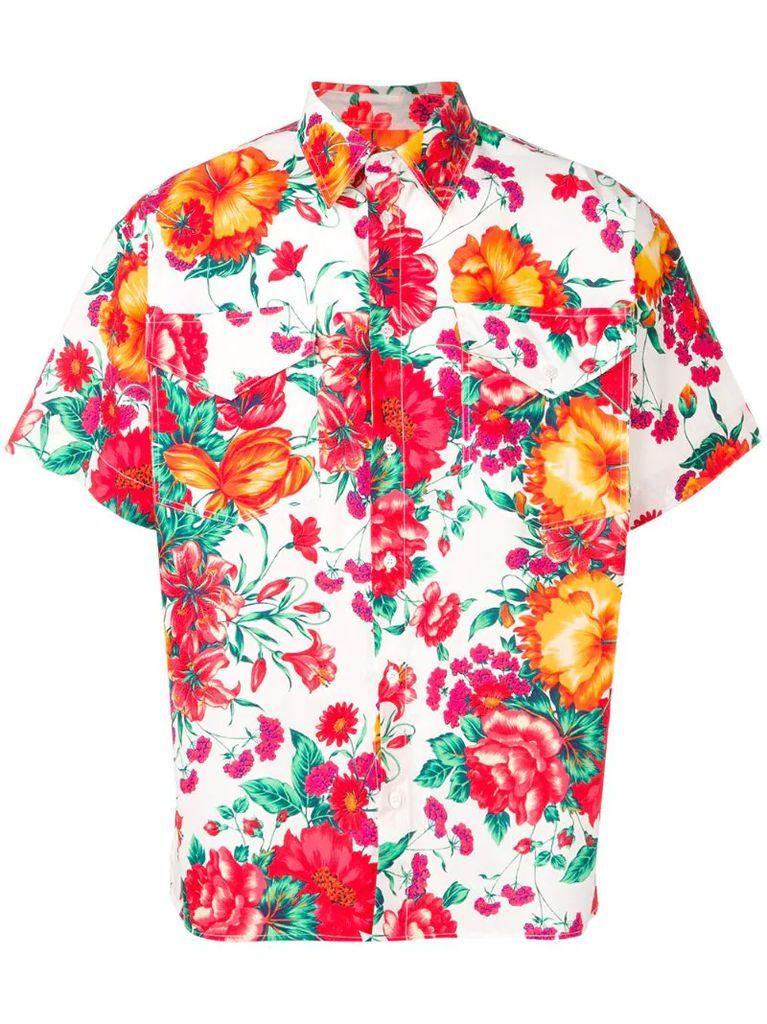 short-sleeved floral print shirt