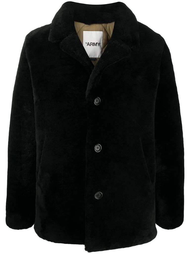 long-sleeve fur coat