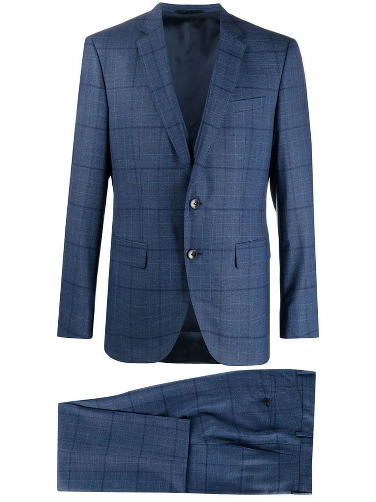 check-pattern two-piece suit