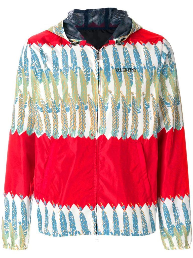 patterned zipped jacket
