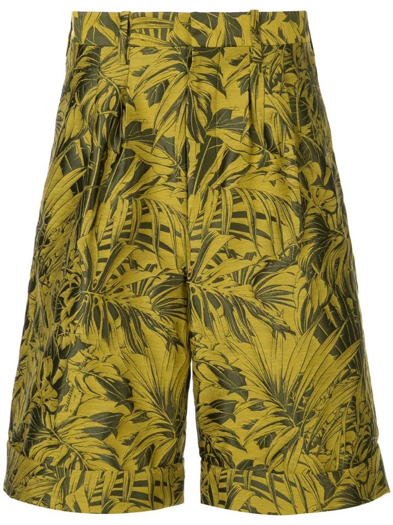 tropical-print bermuda shorts