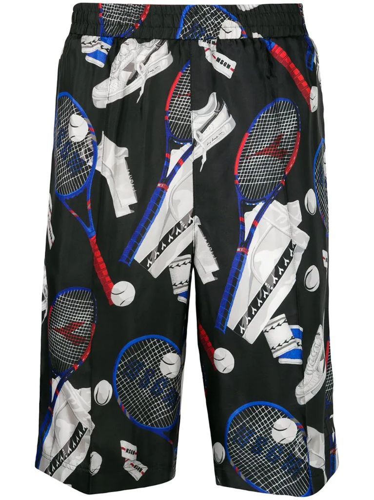tennis print sports shorts