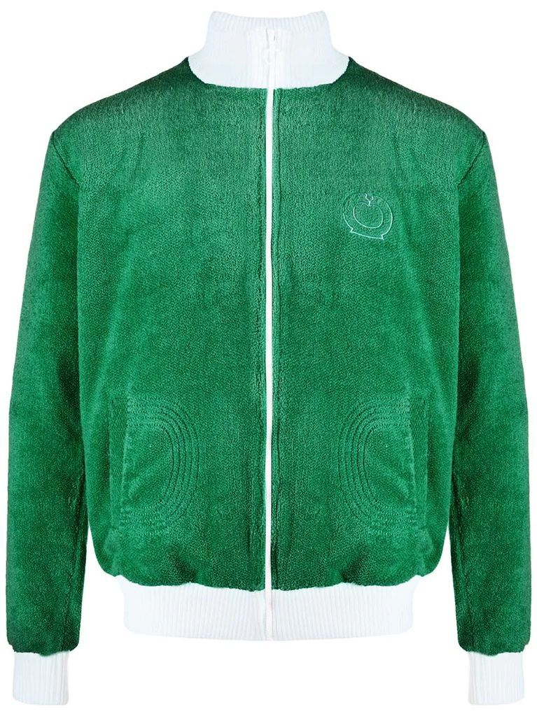 textured cotton track jacket