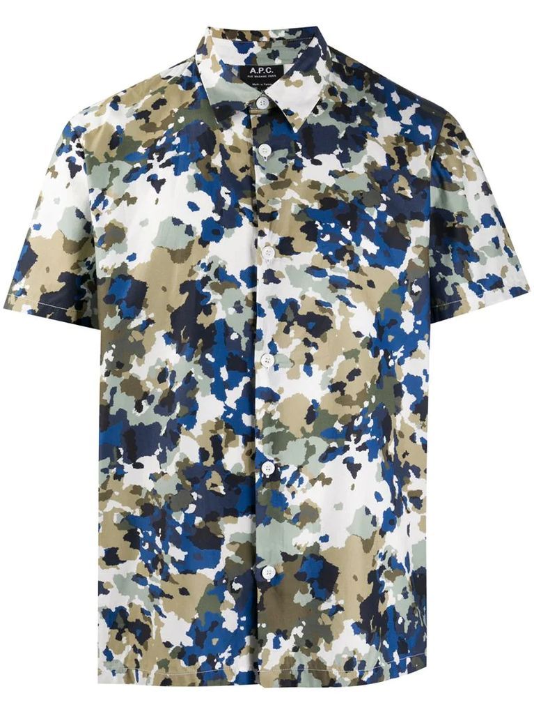 Léandre camouflage-print cotton shirt