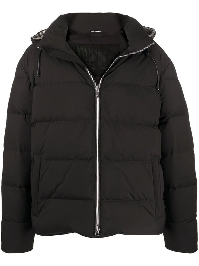 hooded down-padded jacket
