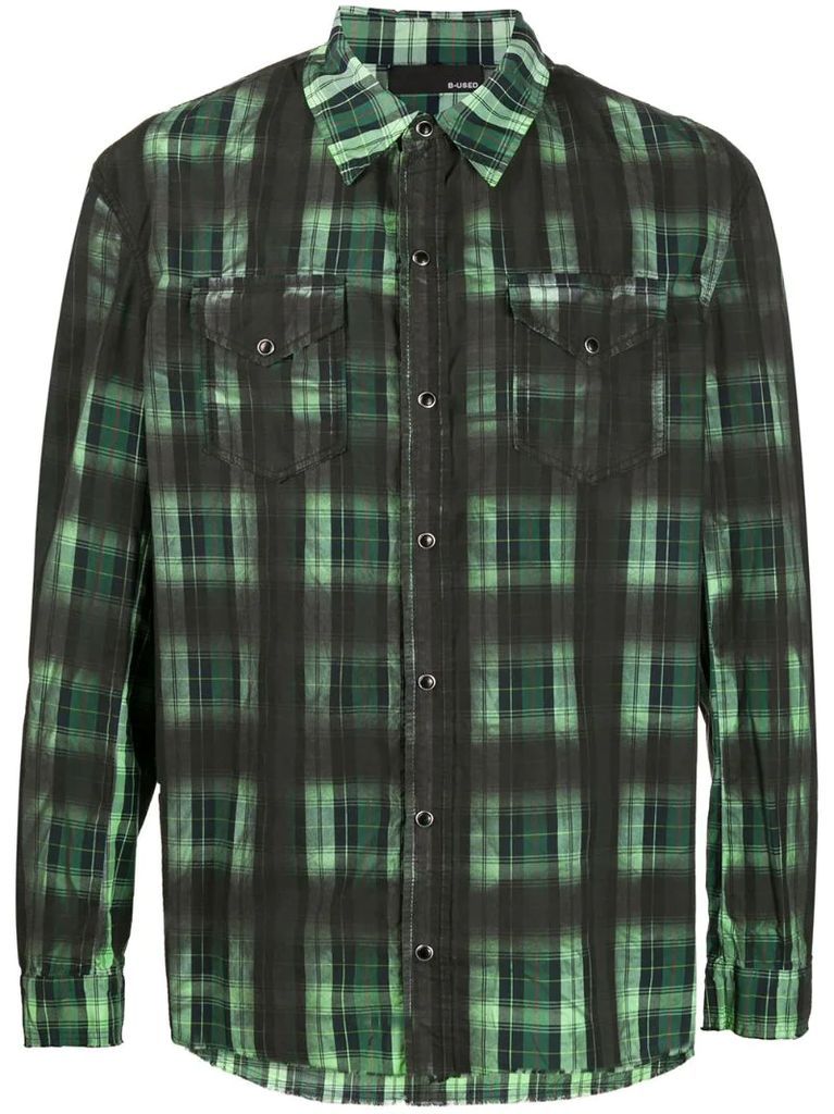 contrast checked shirt