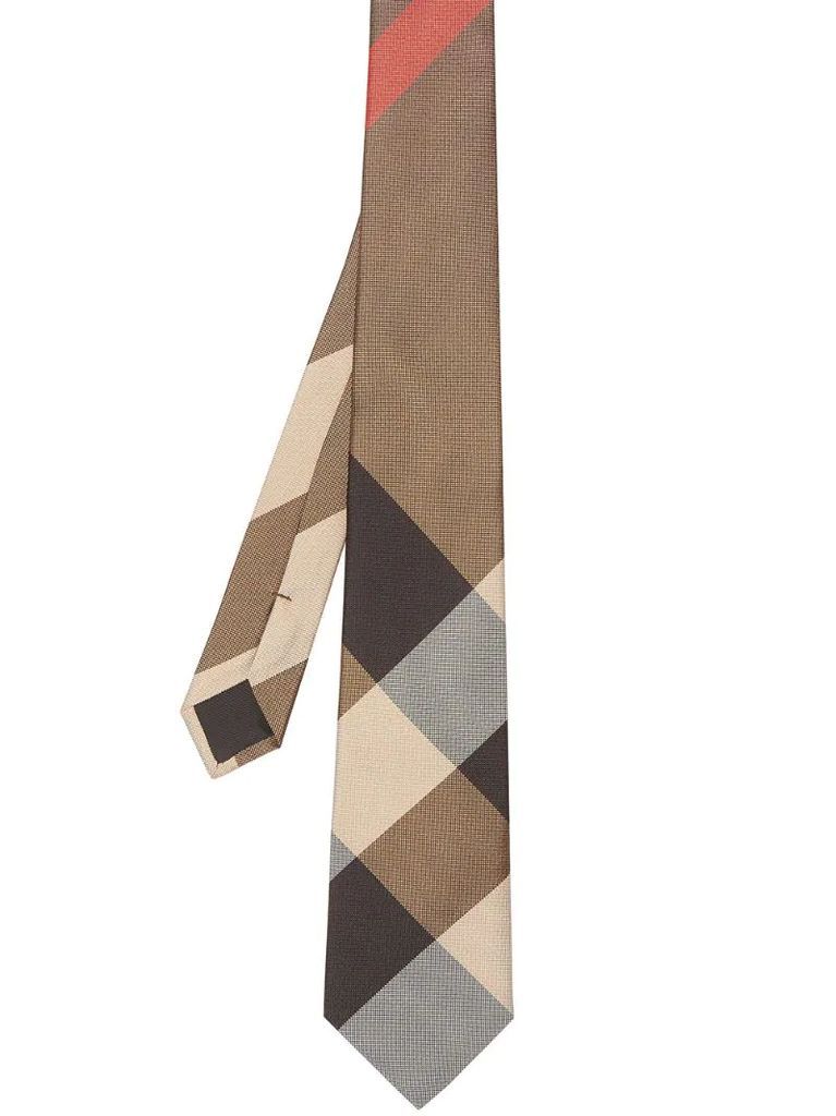 modern cut oversized check tie