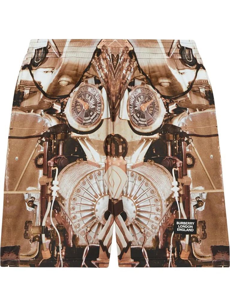 submarine-print shorts