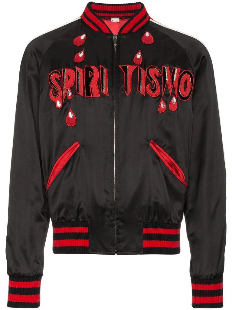 Spiritismo silk bomber jacket