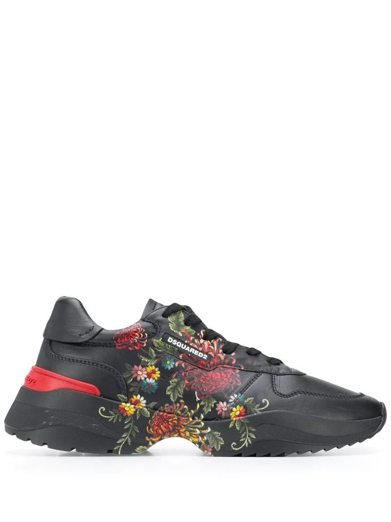 floral painted sneakers