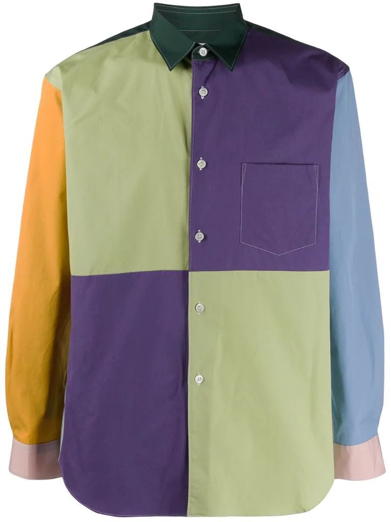 colour-block shirt