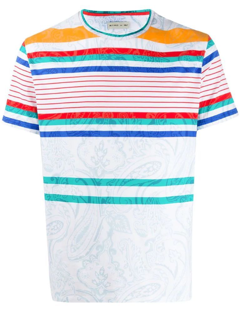 striped paisley patterned T-shirt