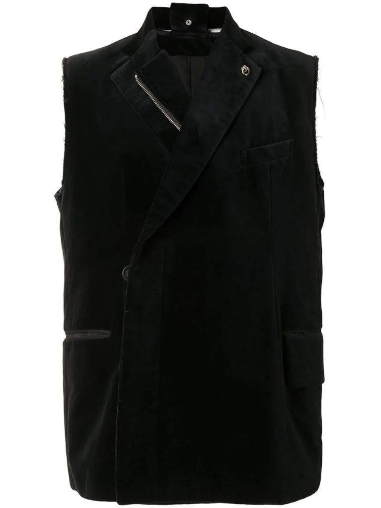 velvet sleeveless vest