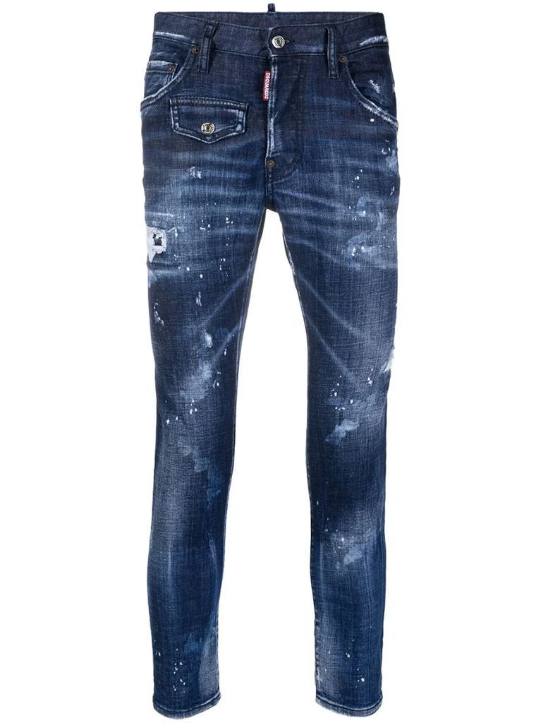 Skater slim-fit distressed jeans