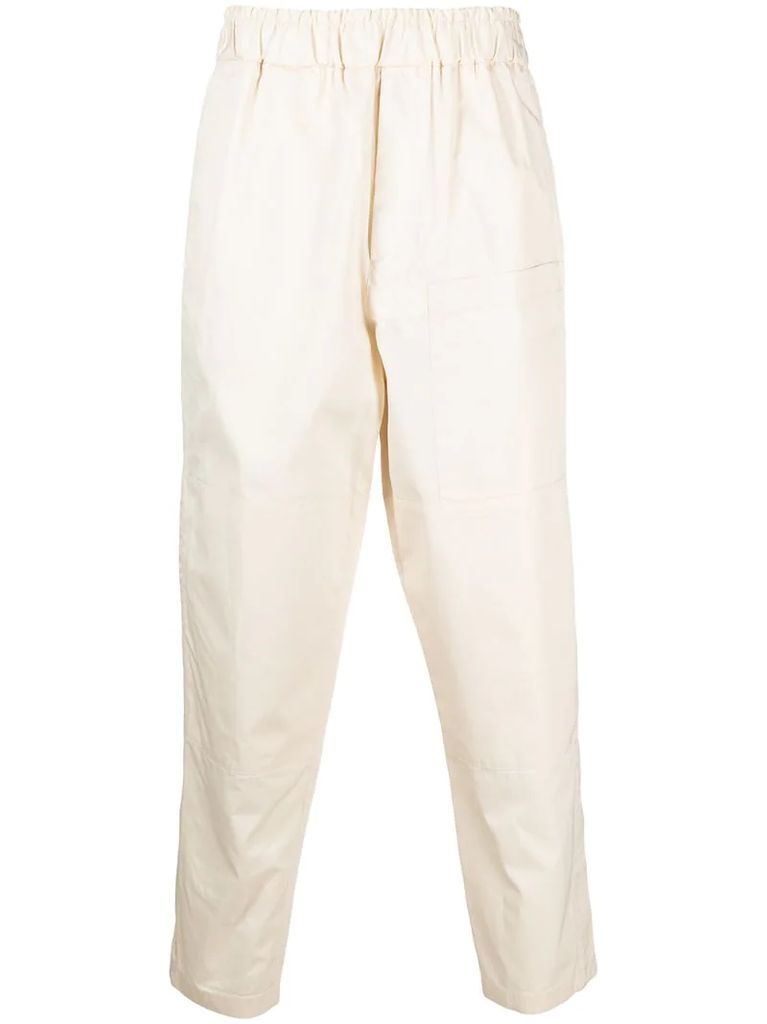 straight-leg pull-on trousers