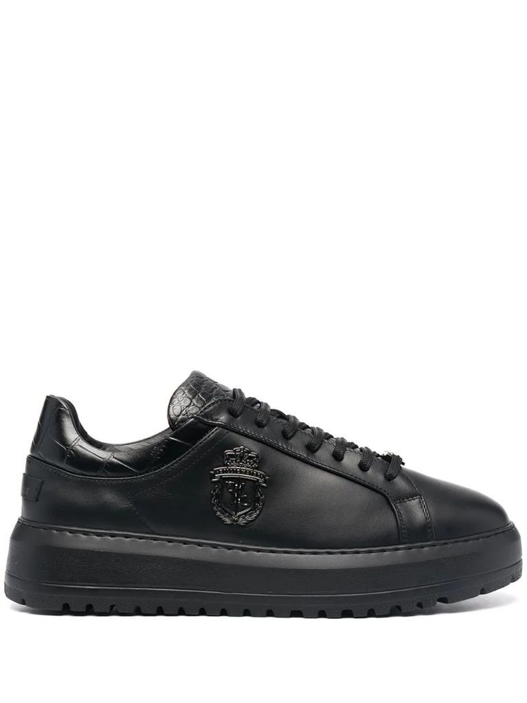 Crest leather low-top trainers