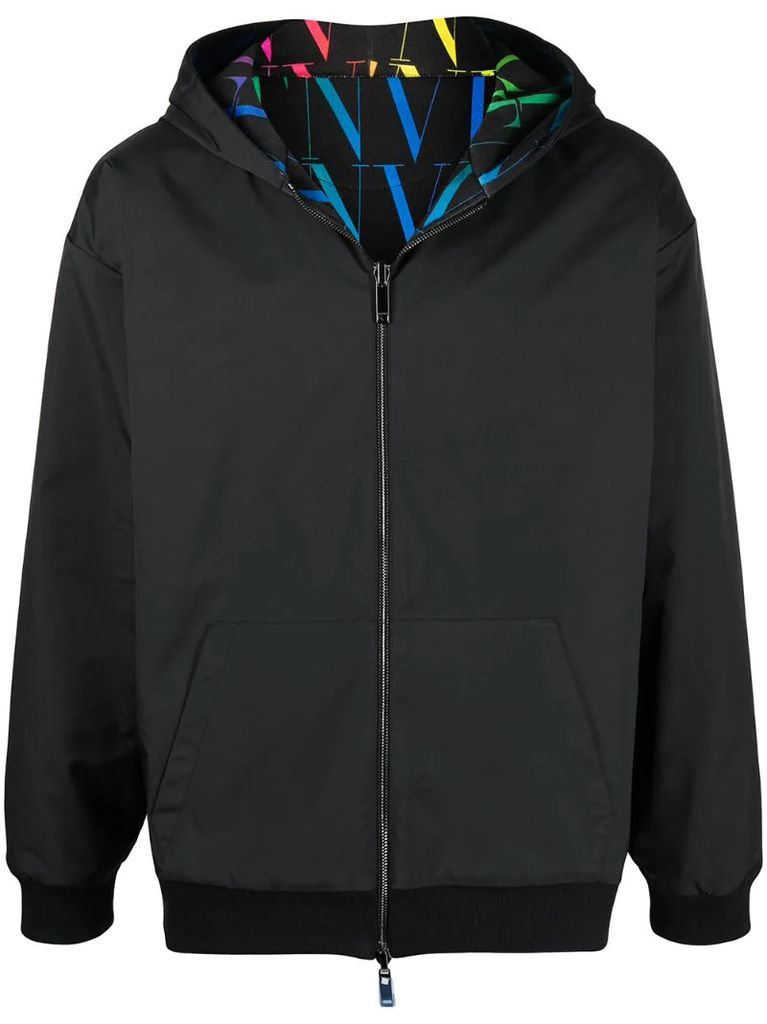 VLTN TIMES reversible zipped hoodie
