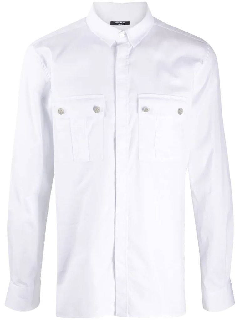 flap pocket-detail shirt