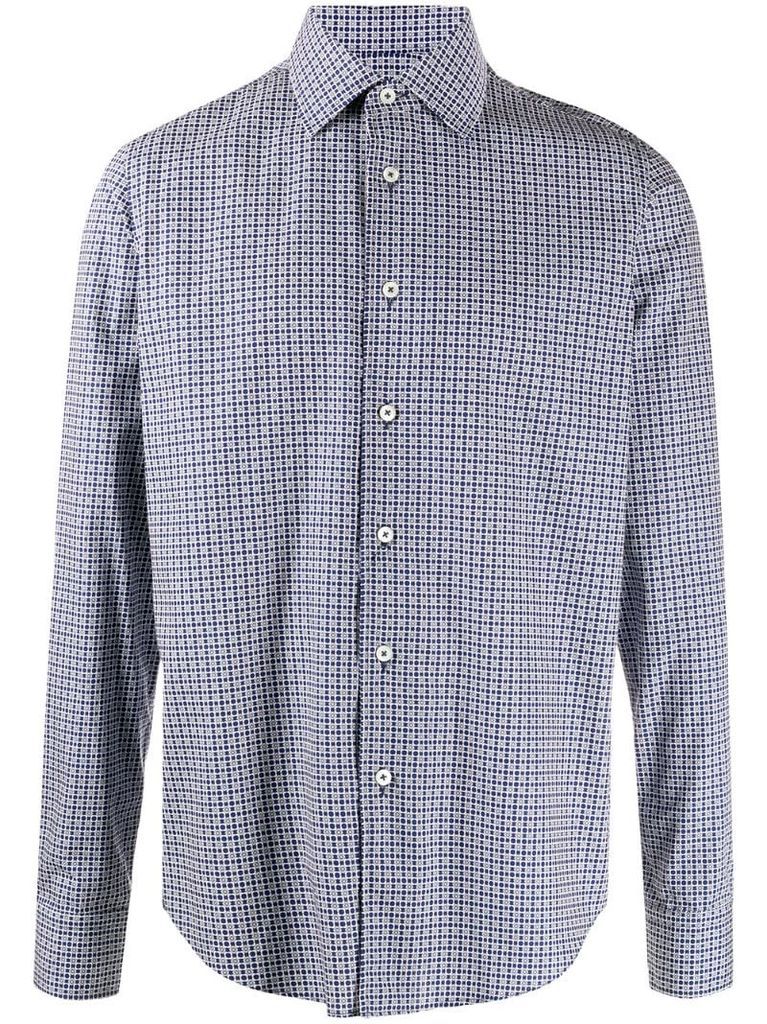 geometric button-down shirt